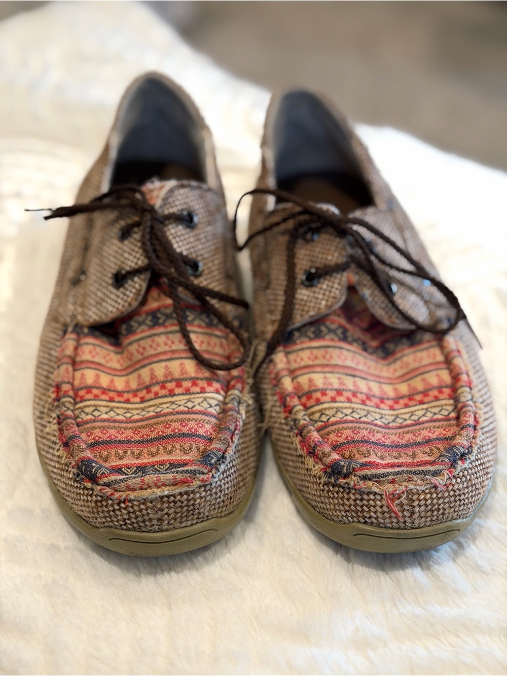 Roper Women’s Casuals Driving Moccasin in Tan/Serape. Boat shoe. EUC. SZ 6.5.